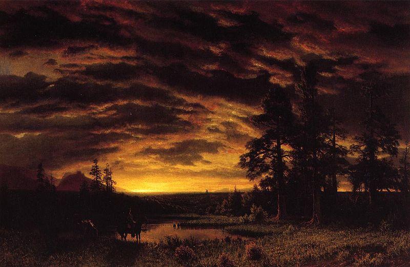 Albert Bierstadt Evening on the Prairie oil painting picture